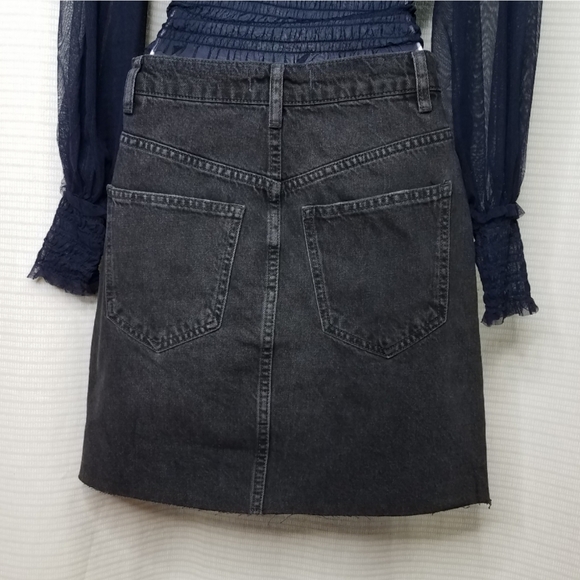 Free People black denim mini skirt size 24 - Picture 3 of 6